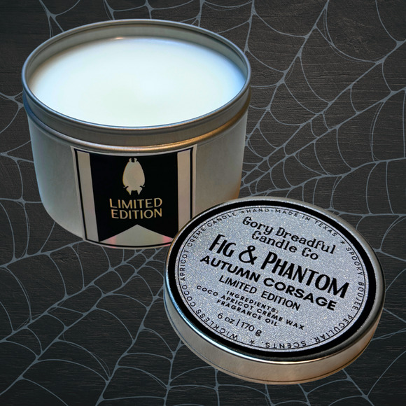Fig & Phantom Wickless Candle Tin: Autumn Corsage Scent - Limited Edition - Picture 1 of 5